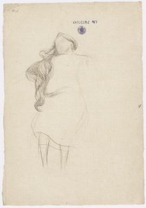 Clothed Floating Figure with Hanging Hair by Gustav Klimt